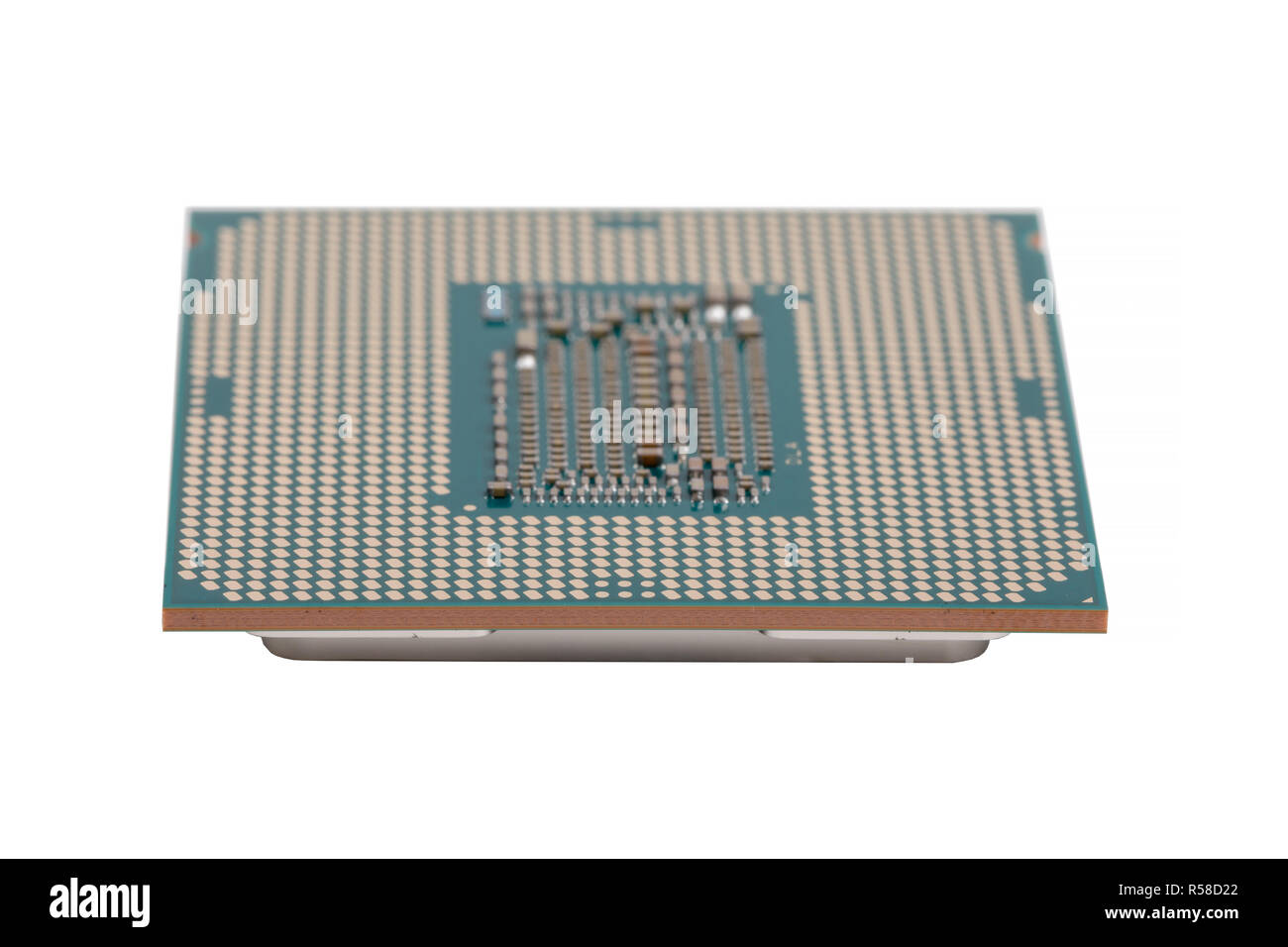 Computer moderno processore x86 server di nona generazione moderna unità centrale di elaborazione (CPU), isolati su sfondo bianco Foto Stock