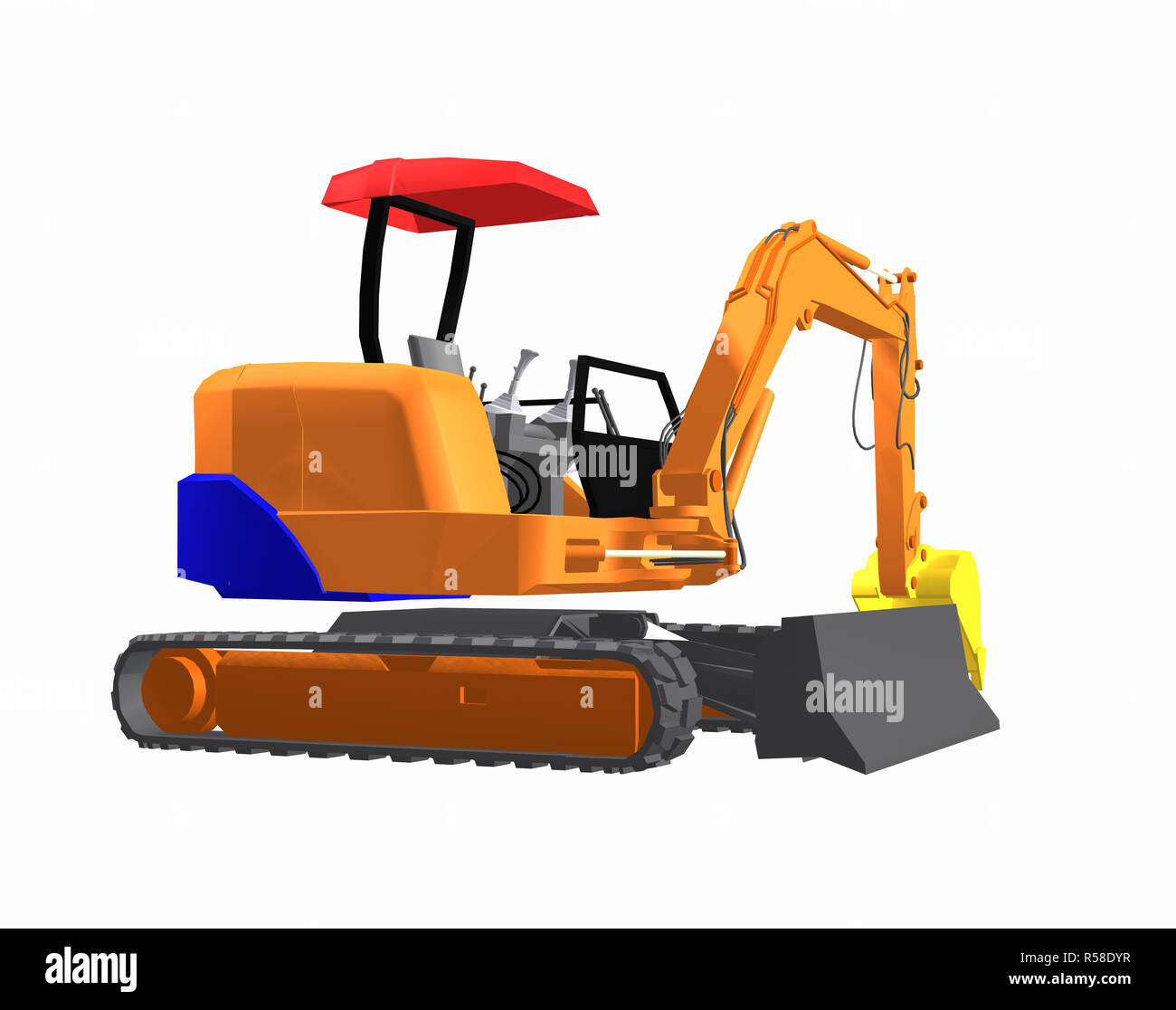 Bulldozer con benna di un escavatore libera Foto Stock