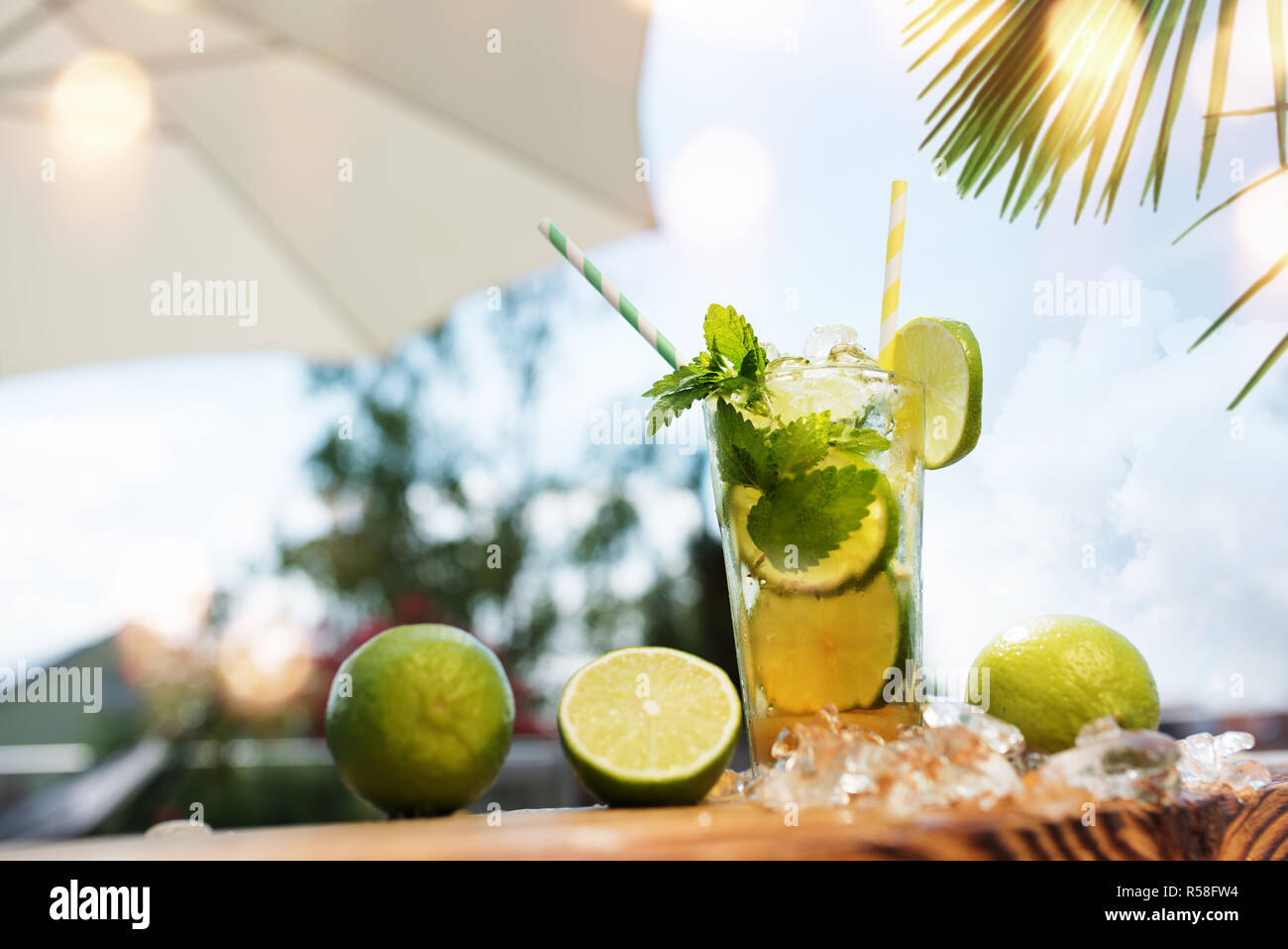 Caipirinha fresca in estate Foto Stock