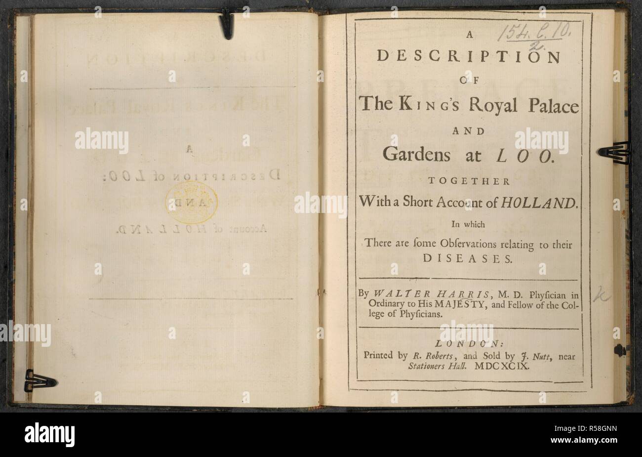 Pagina Del Titolo Una Descrizione Del Re Il Palazzo Reale E La Garde Londra 1699 Pagina