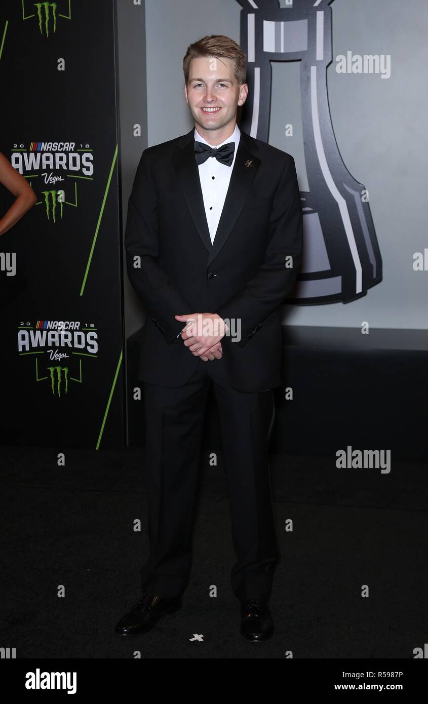 Las Vegas, NV, Stati Uniti d'America. 29 Nov, 2018. William Byron presso gli arrivi per 2018 Monster Energy NASCAR Awards, il Wynn di Las Vegas, Las Vegas NV, Novembre 29, 2018. Credito: MORA/Everett raccolta/Alamy Live News Foto Stock