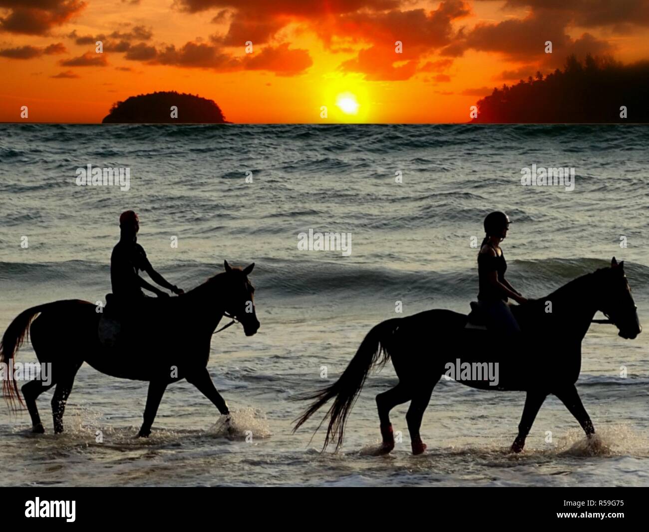 Rider sulla spiaggia Foto Stock