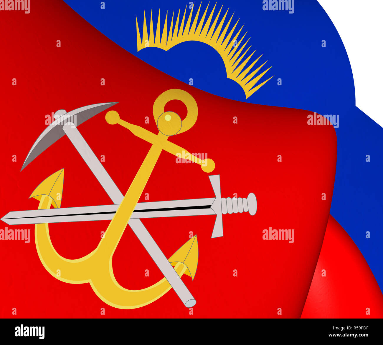 3D'oblast di Murmansk stemma, Russia. 3D'illustrazione. Foto Stock