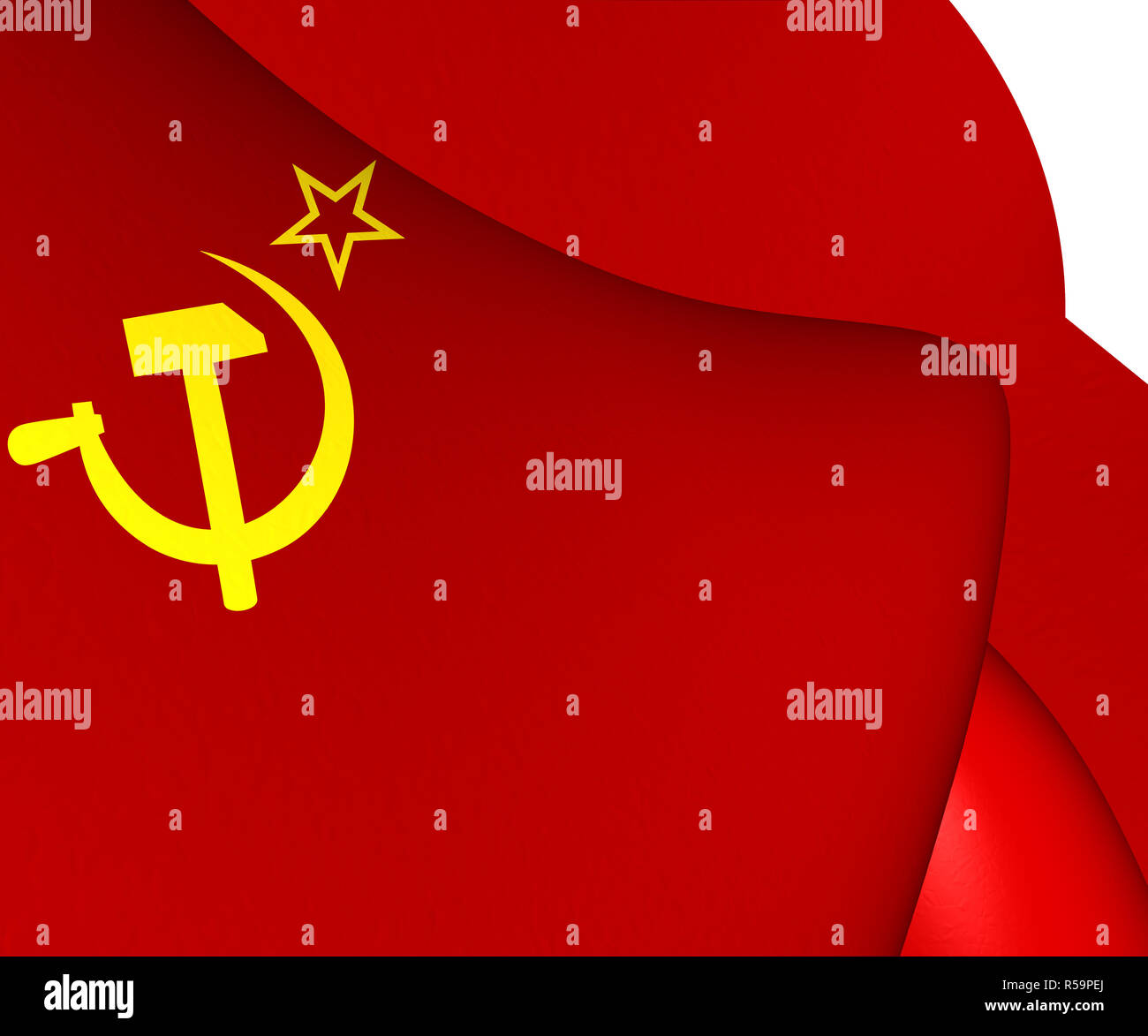 3D bandiera della Unione Sovietica (1923-1955). 3D'illustrazione. Foto Stock