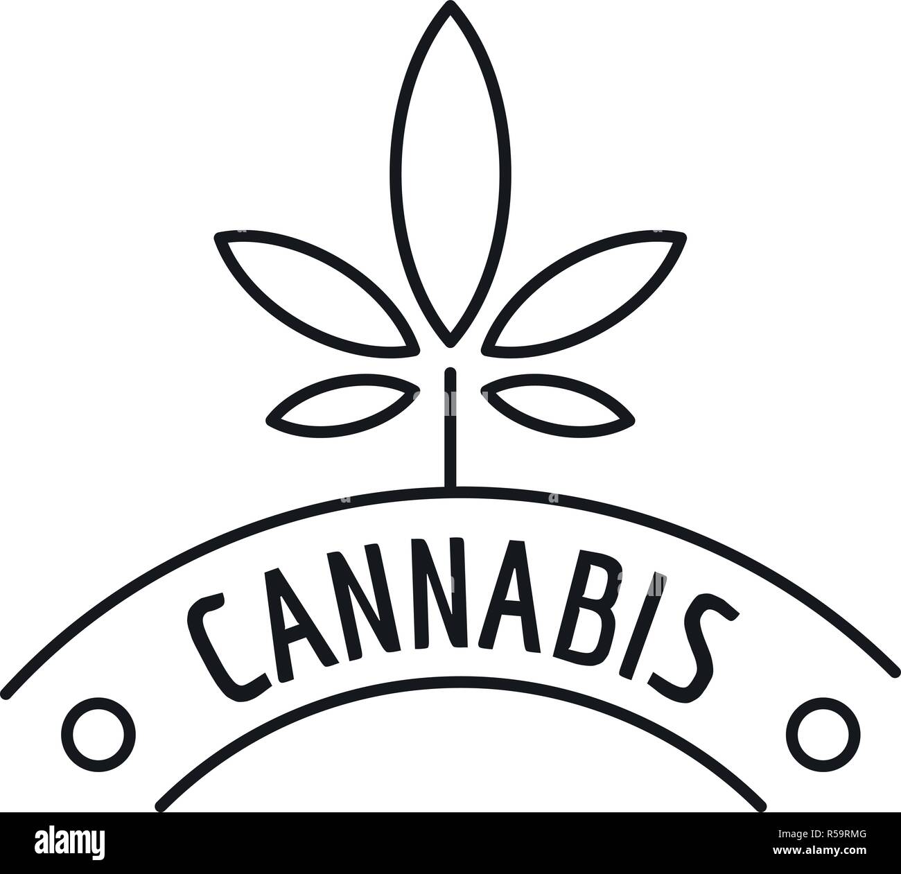 La Cannabis logo aziendale. Delineare la cannabis company logo vettoriali per il web design isolato su sfondo bianco Illustrazione Vettoriale