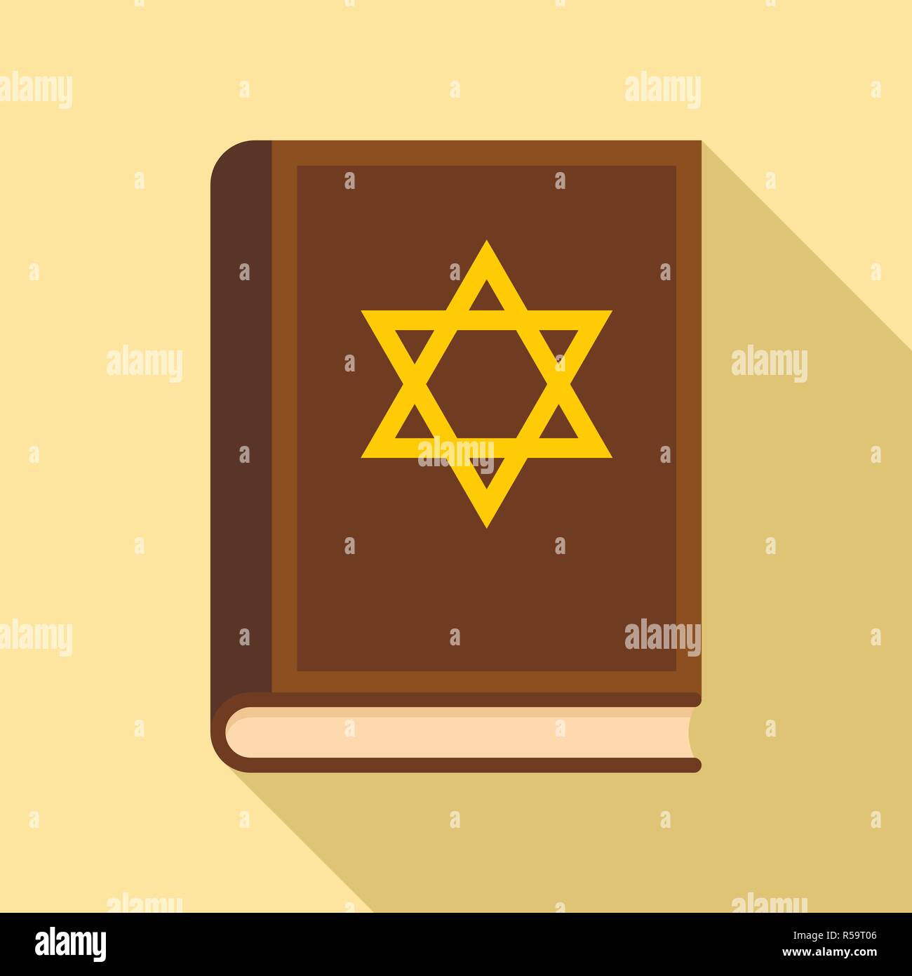 Torah icona a forma di libro. Illustrazione piana della Torah libro icona del vettore per il web design Illustrazione Vettoriale