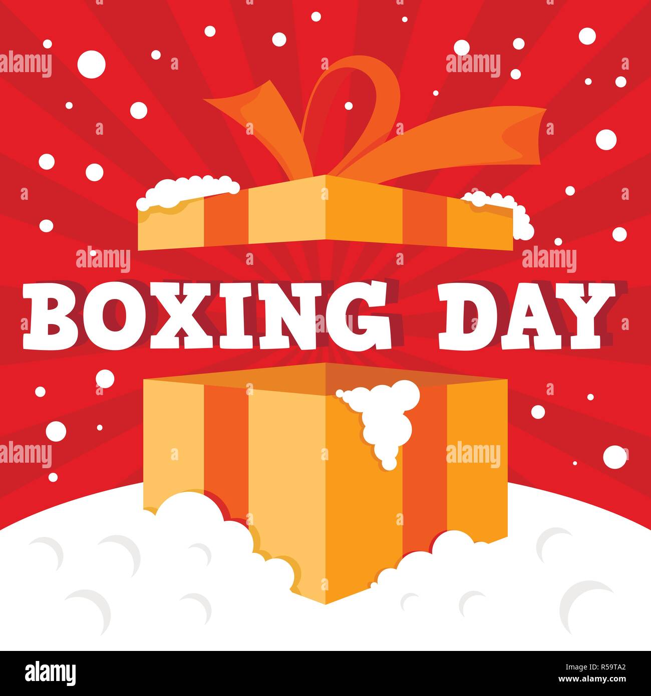 Boxing day grande concetto di vendita dello sfondo. Illustrazione piana di boxing day grande vendita concetto vettoriale sfondo per web design Illustrazione Vettoriale