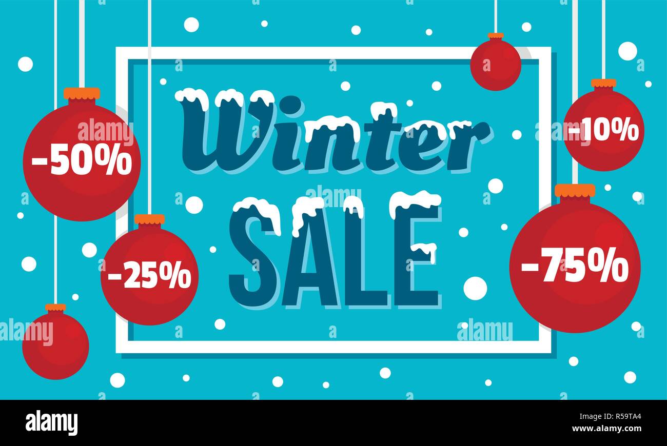 In inverno il concetto di vendita banner. Illustrazione piana di inverno vendita concetto vettoriale banner per il web design Illustrazione Vettoriale