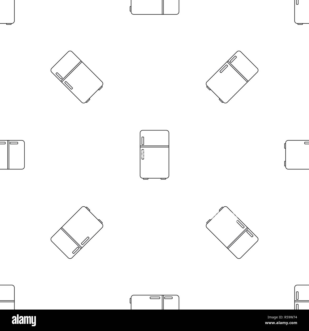 Retrò frigorifero modello vettore senza soluzione di continuità geometrica ripetizione per qualsiasi web design Illustrazione Vettoriale