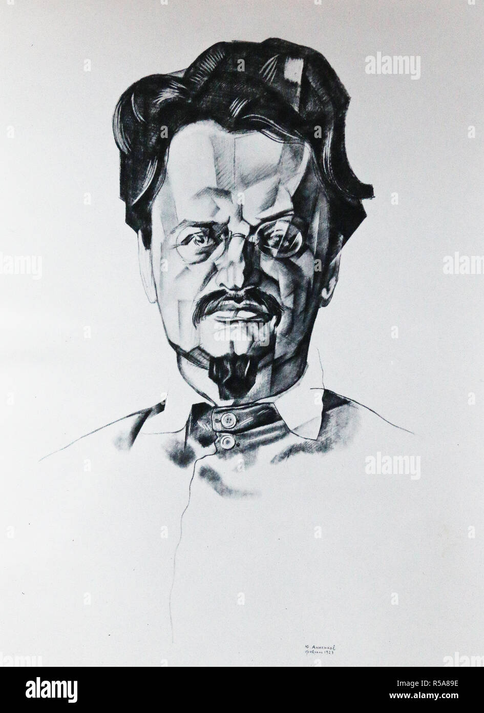 Questo documento è un ritratto di Leon Trotsky (1879-1940) da Yuri Annenkov. Si tratta di una riproduzione fotografica dell'immagine. ca. 1923 Foto Stock