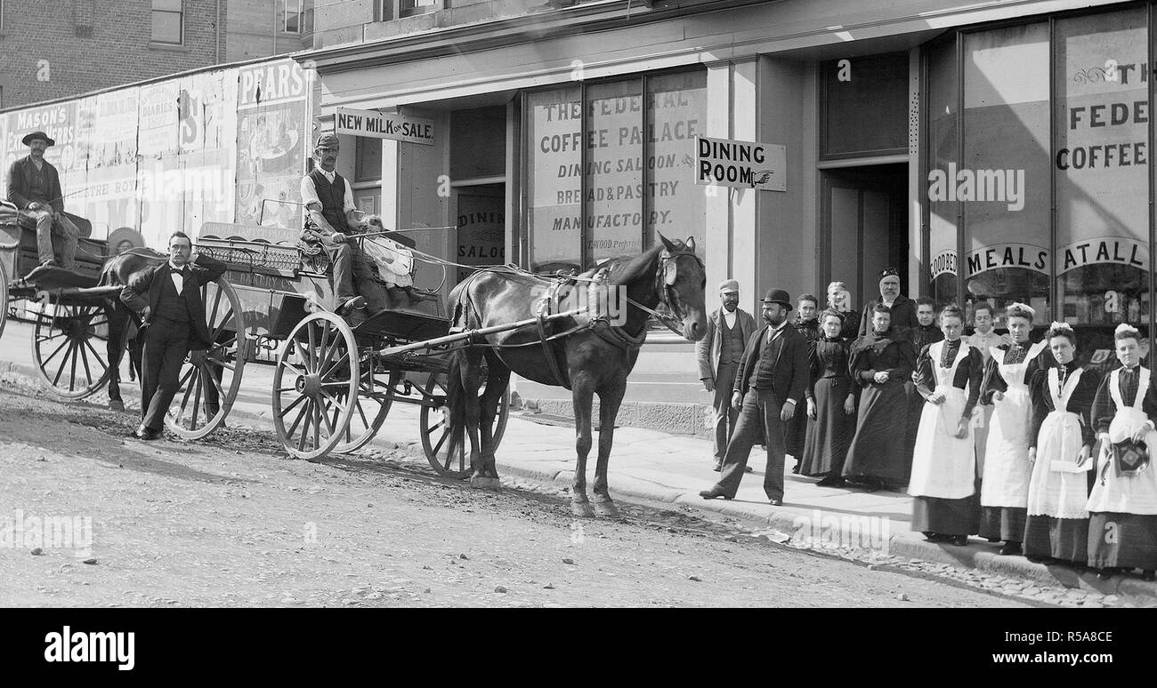 Caffè federale Palace, inferiore Murray Street Hobart (c1890) - Obbligatoria Photo credit: TAHO Foto Stock