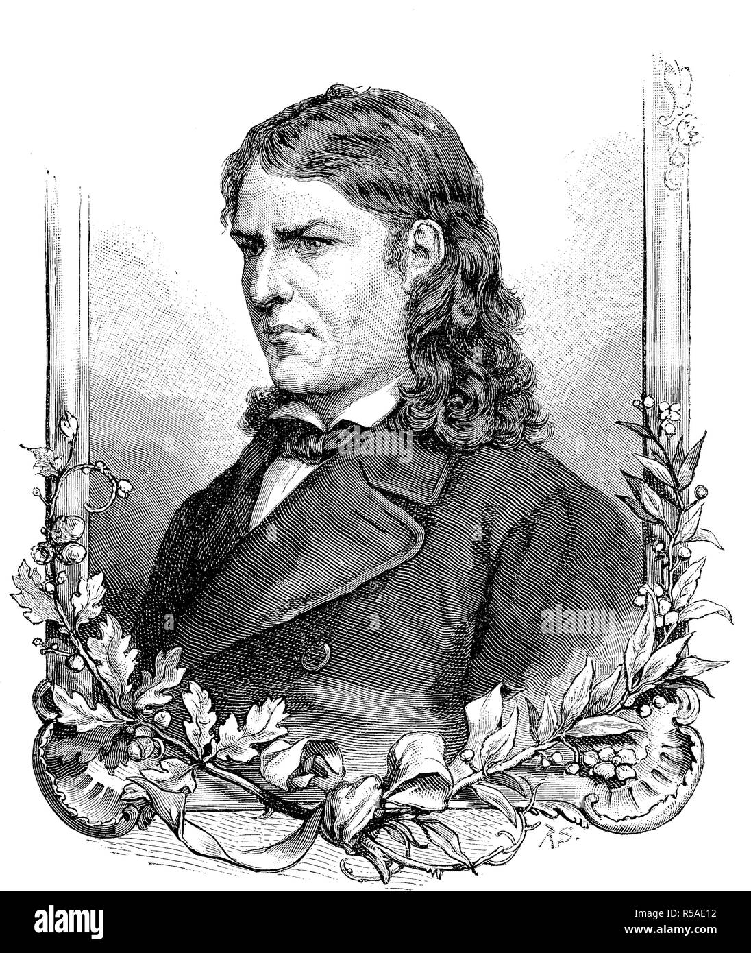 Friedrich Rueckert, 16 maggio 1788, 31 gennaio 1866, fu un poeta tedesco, traduttore e professore di lingue orientali Foto Stock