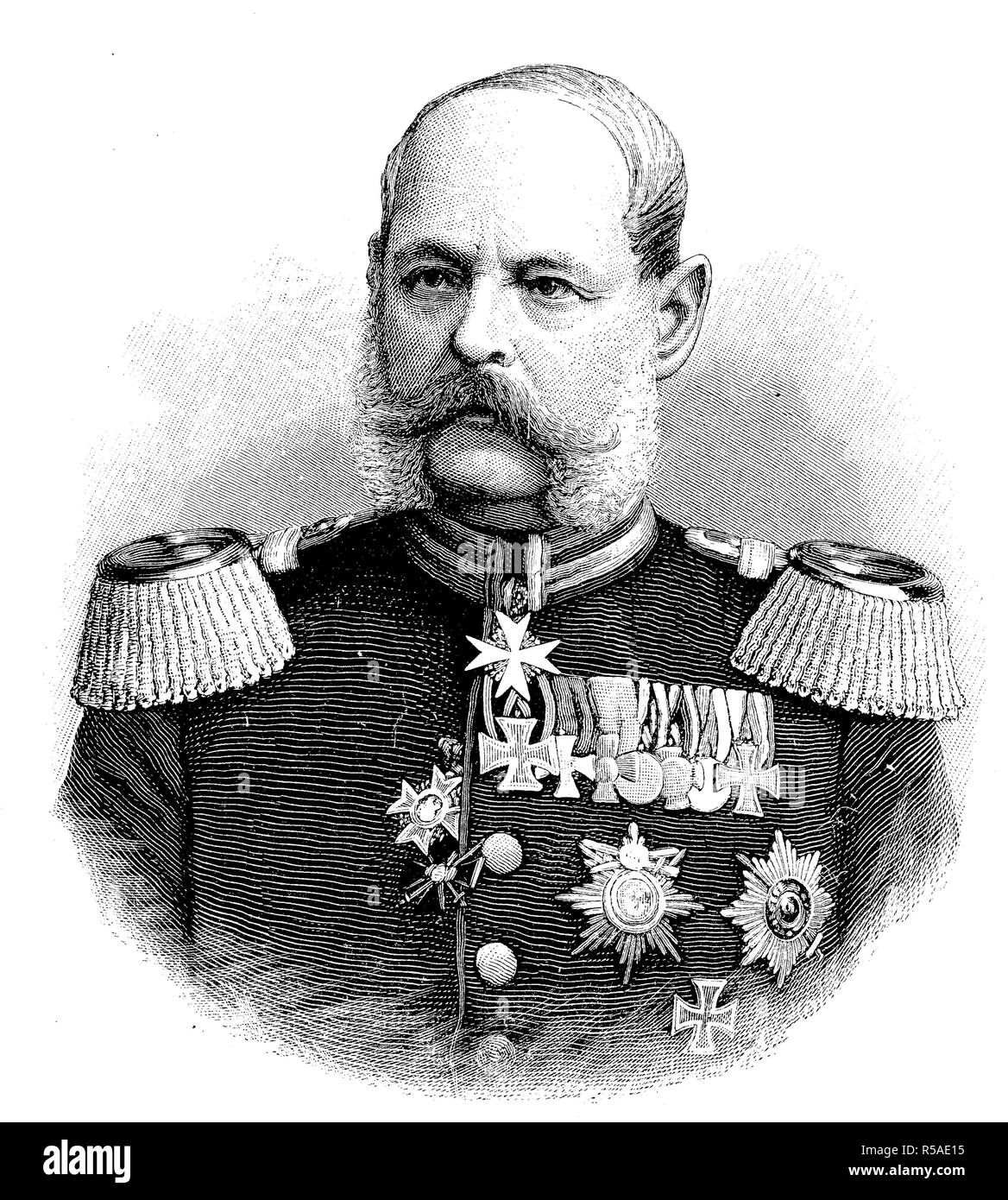 Alexander August Wilhelm von Pape, 2 febbraio 1813, 7 maggio 1895, è stato reale di fanteria prussiano Colonel-General con la speciale Foto Stock