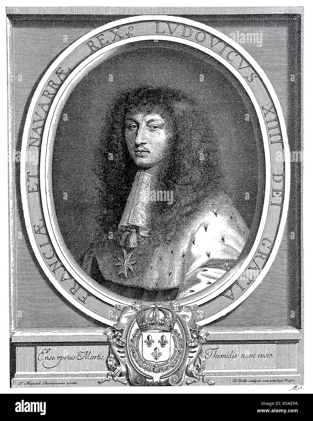 Luigi XIV, 5 settembre 1638, 1 settembre 1715, Luigi il Grande o il Re Sole, xilografia, Francia Foto Stock