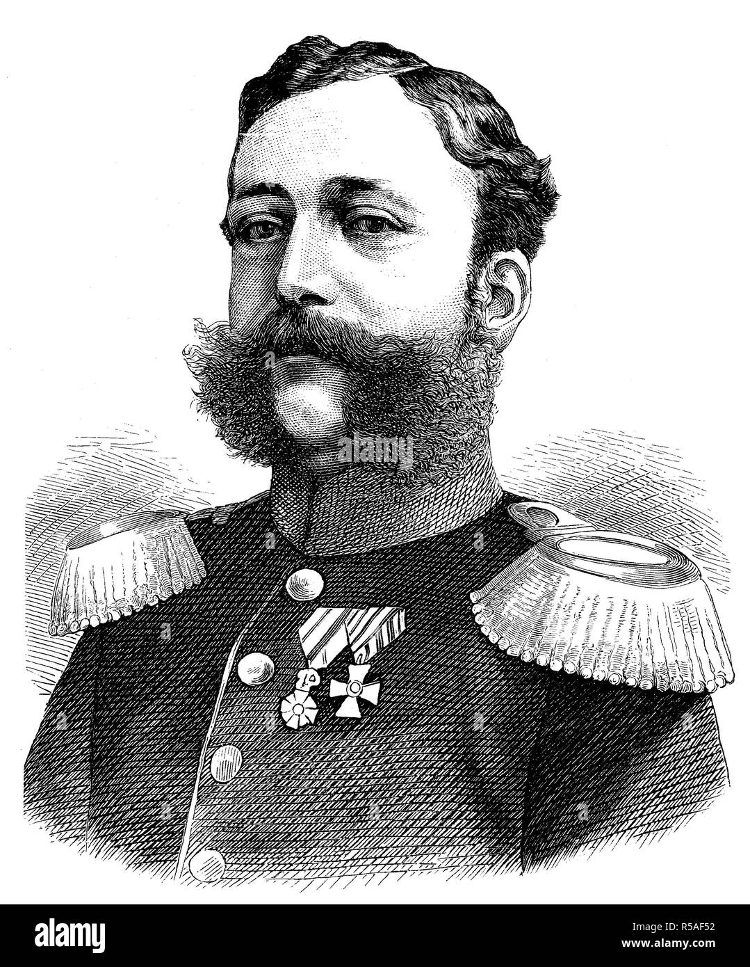 Il Portrait del Principe Louis William Augustus di Baden o in tedesco Ludwig Wilhelm Agosto Prinz von Baden; 18 Dicembre 1829 Foto Stock