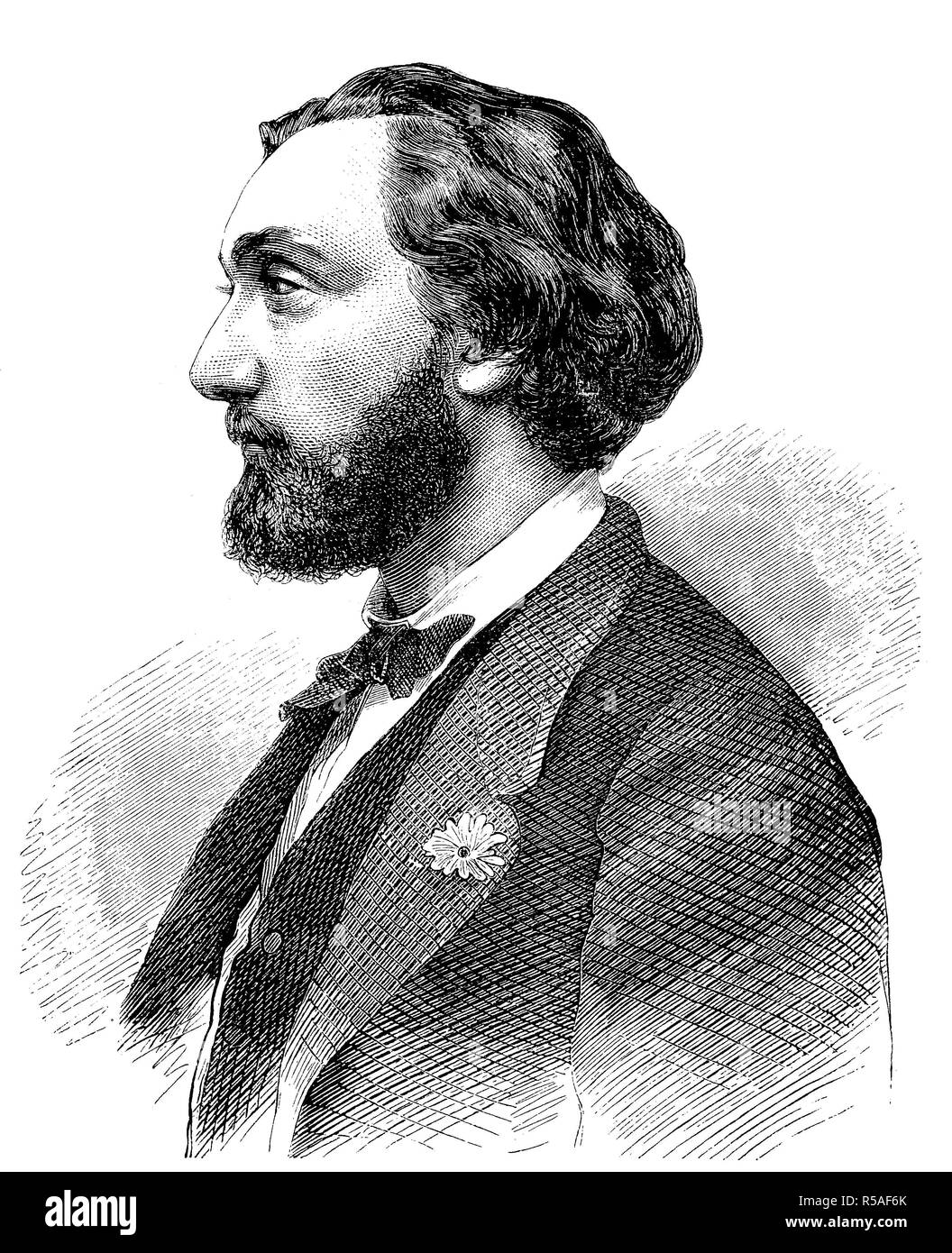 Leon Gambetta, 2 aprile 1838, 31 dicembre 1882, xilografia, Francia Foto Stock