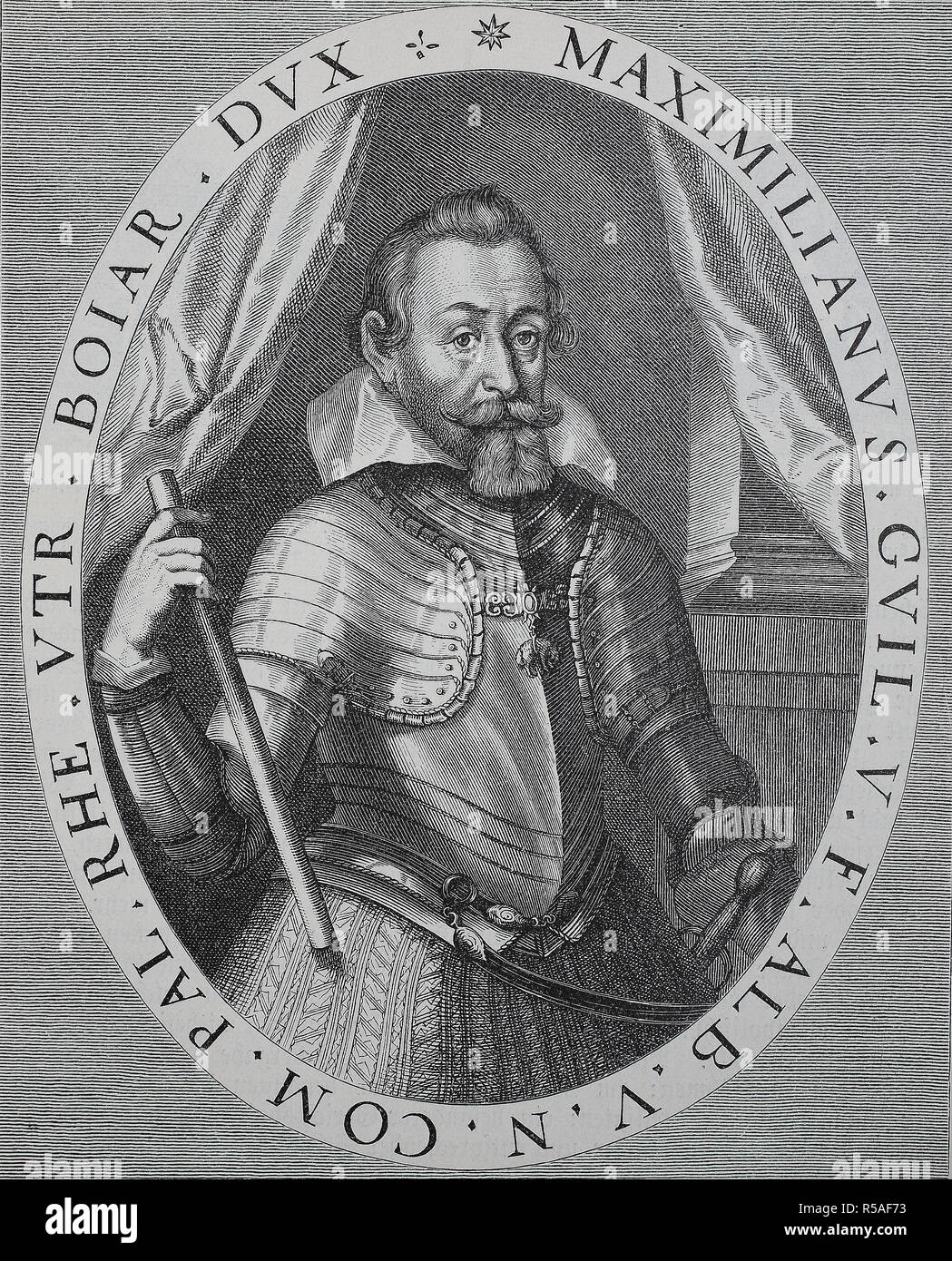 Massimiliano I, 17 aprile 1573, 27 settembre 1651, talvolta chiamato il grande xilografia, Germania Foto Stock