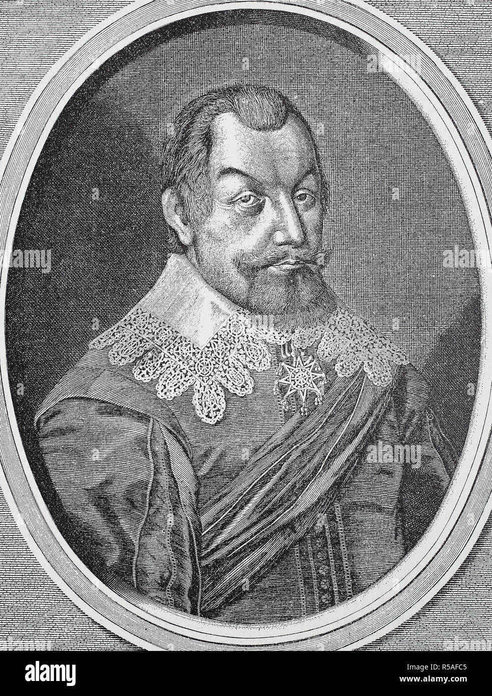 Axel Gustafsson Oxenstierna af Soedermoere, Conte di Soedermoere, 16 giugno 1583, 28 agosto 1654, xilografia, Svezia Foto Stock