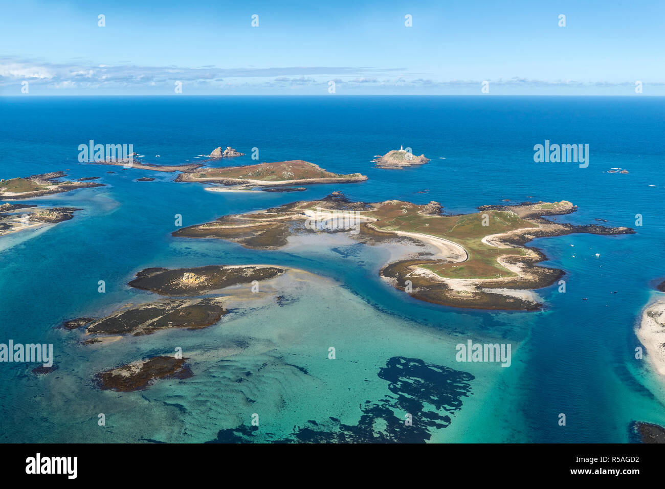 Tean dall'aria; Isole Scilly; Regno Unito Foto Stock