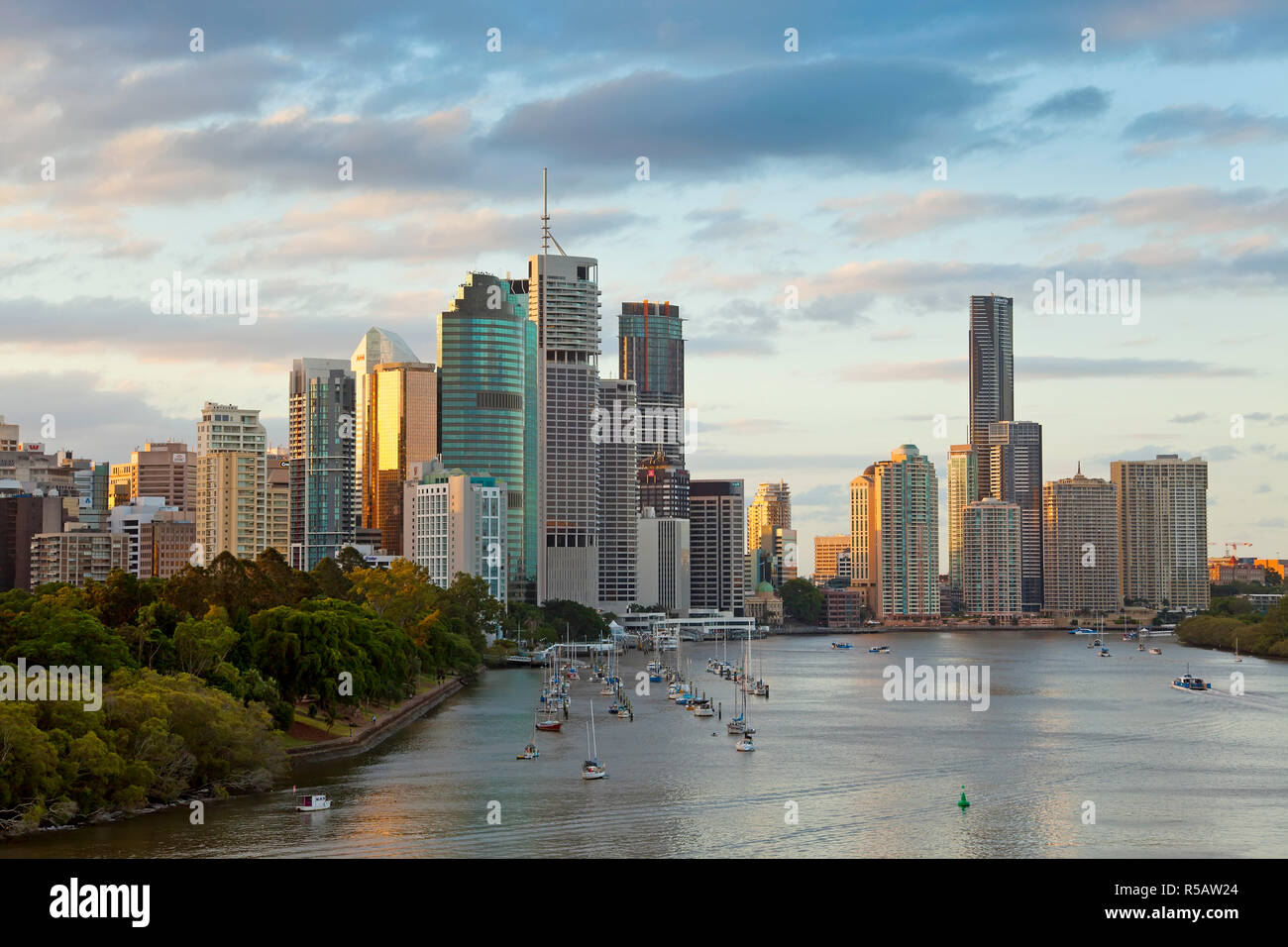 Lo skyline di Brisbane, Queensland, Australia Foto Stock
