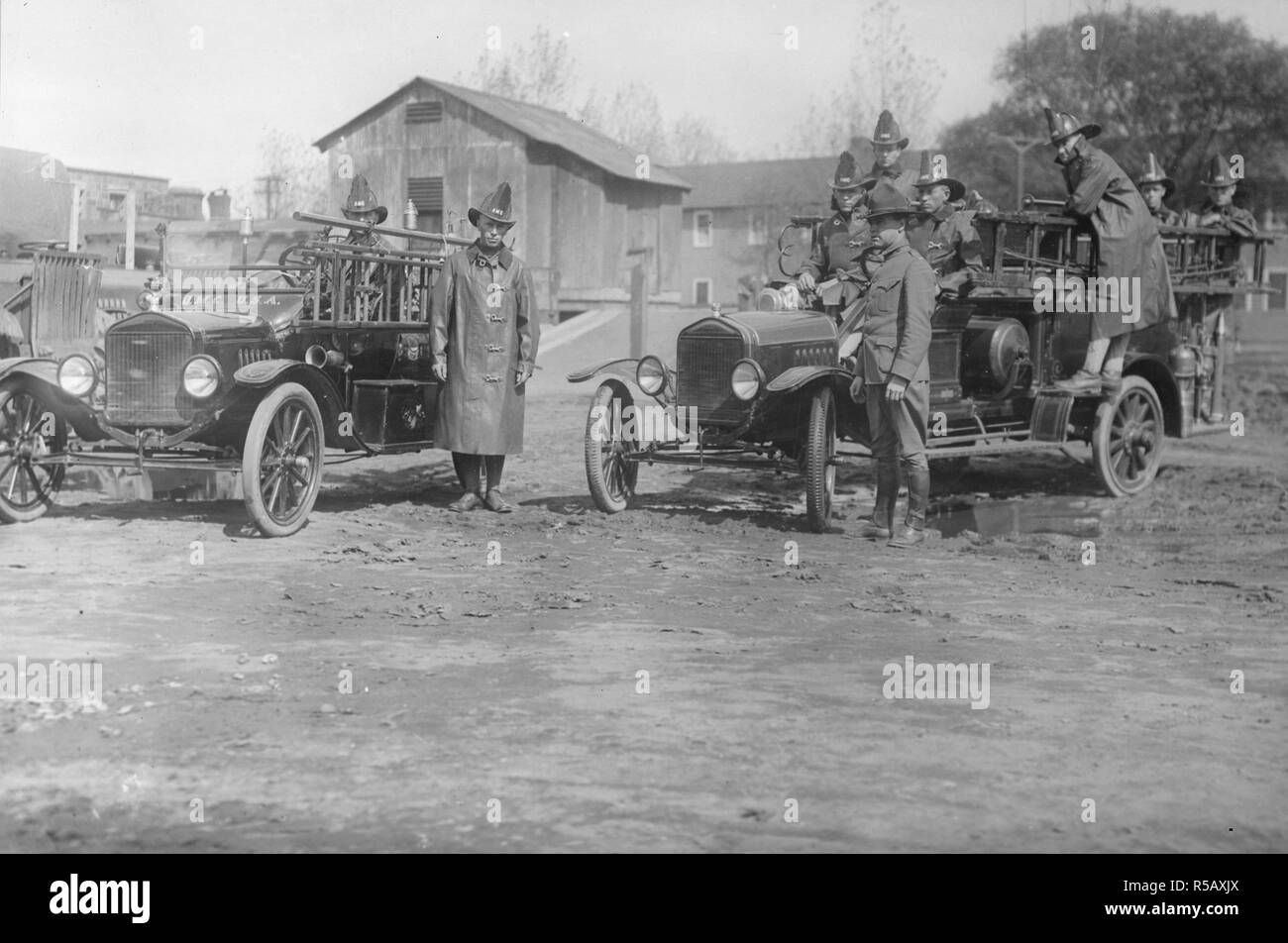 Il dipartimento dei vigili del fuoco di Governor's Island, New York ca. 1916-1919 Foto Stock