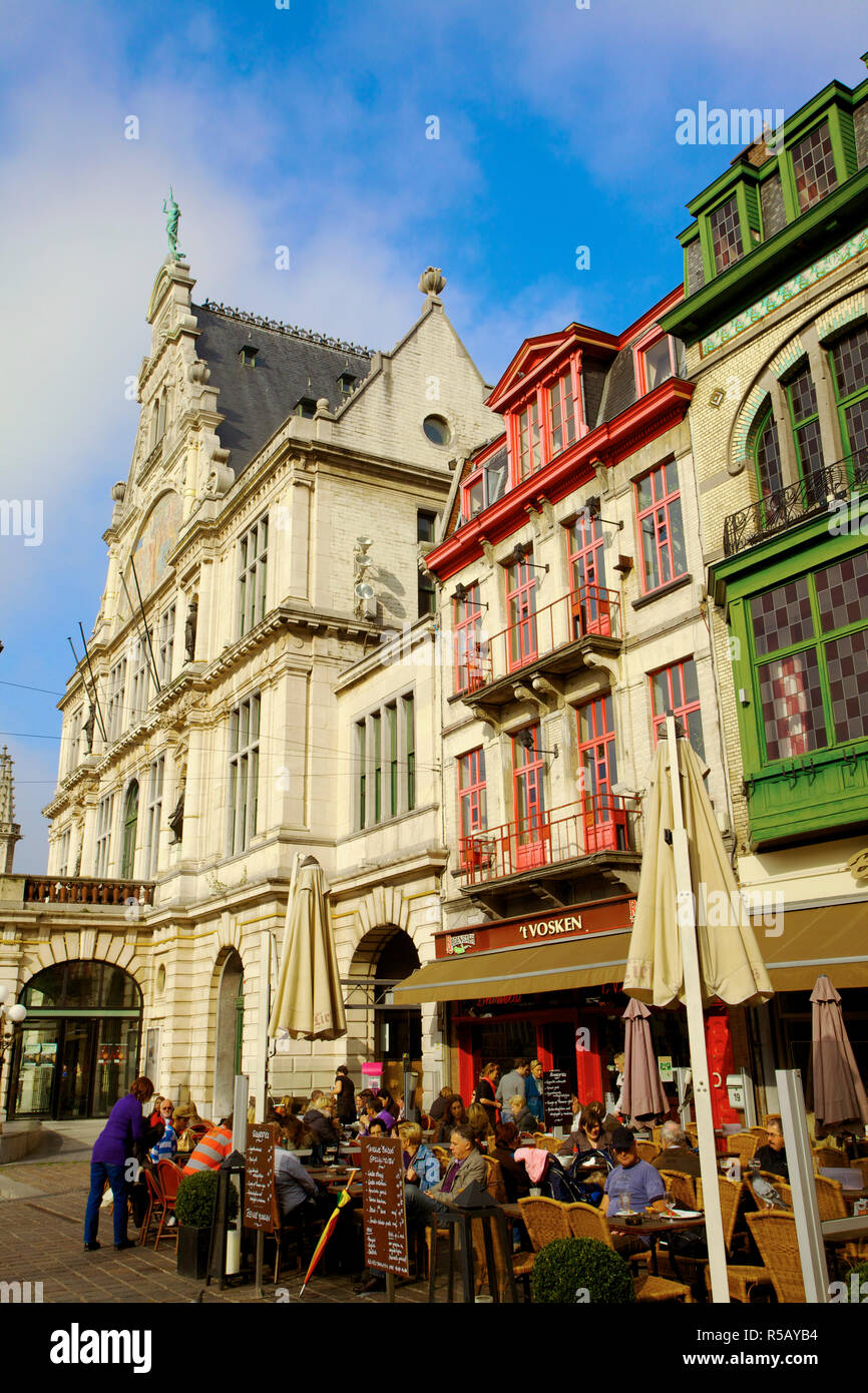 St Baafs Plein, Gand, Fiandre, in Belgio Foto Stock