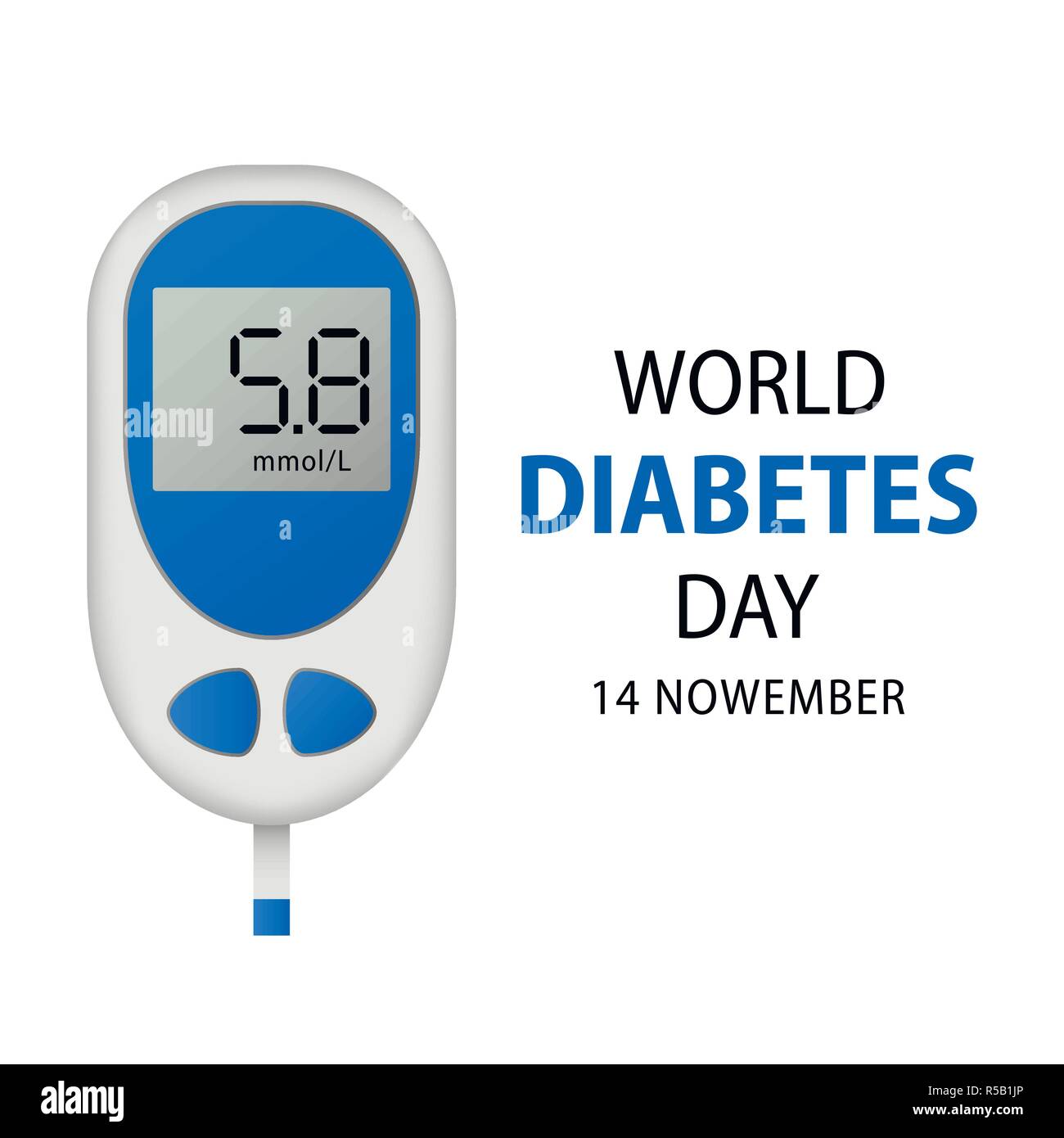 Novembre il diabete giorno concetto dello sfondo. Illustrazione realistica di novembre il diabete giorno concetto vettoriale sfondo per web design Illustrazione Vettoriale