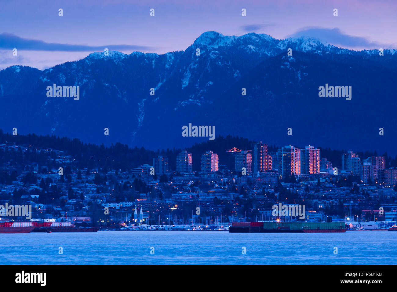 Canada, British Columbia, Vancouver, North Vancouver da Stanley Park Foto Stock
