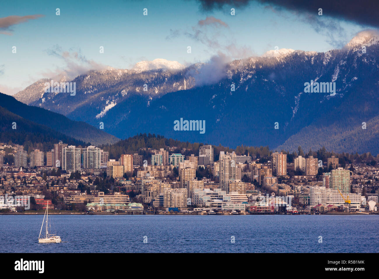 Canada, British Columbia, Vancouver, North Vancouver e il porto di Vancouver Foto Stock