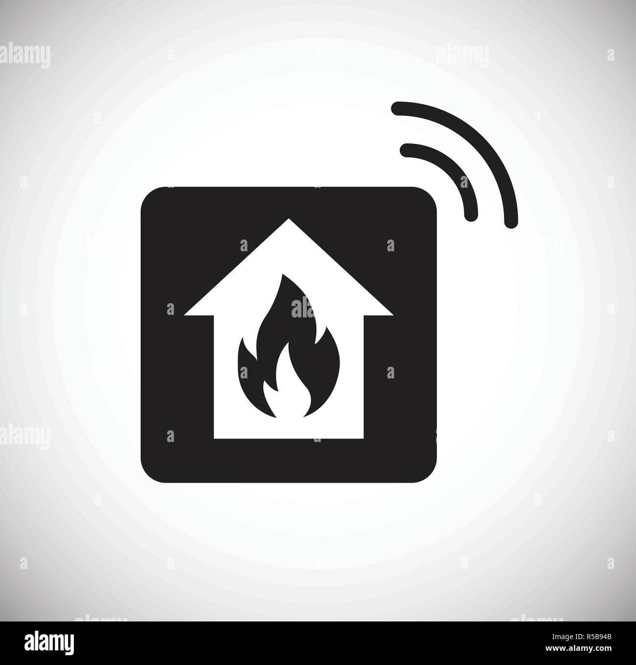 Smart sistema di allarme antincendio icona sullo sfondo bianco per grafica e web design, moderno vettore semplice segno. Concetto di Internet. Il simbolo alla moda per il design del sito web o del pulsante mobile app. Illustrazione Vettoriale