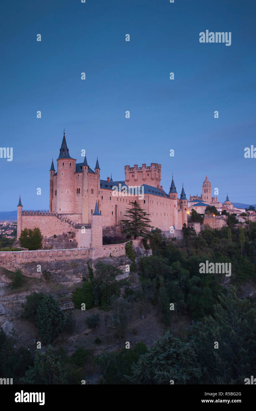 Spagna, Castilla y Leon Regione, Provincia di Segovia Segovia, l'Alcazar Foto Stock