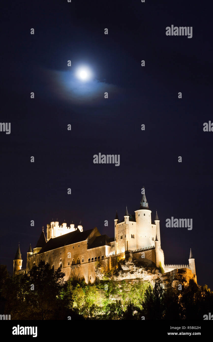 Spagna, Castilla y Leon Regione, Provincia di Segovia Segovia, l'Alcazar Foto Stock