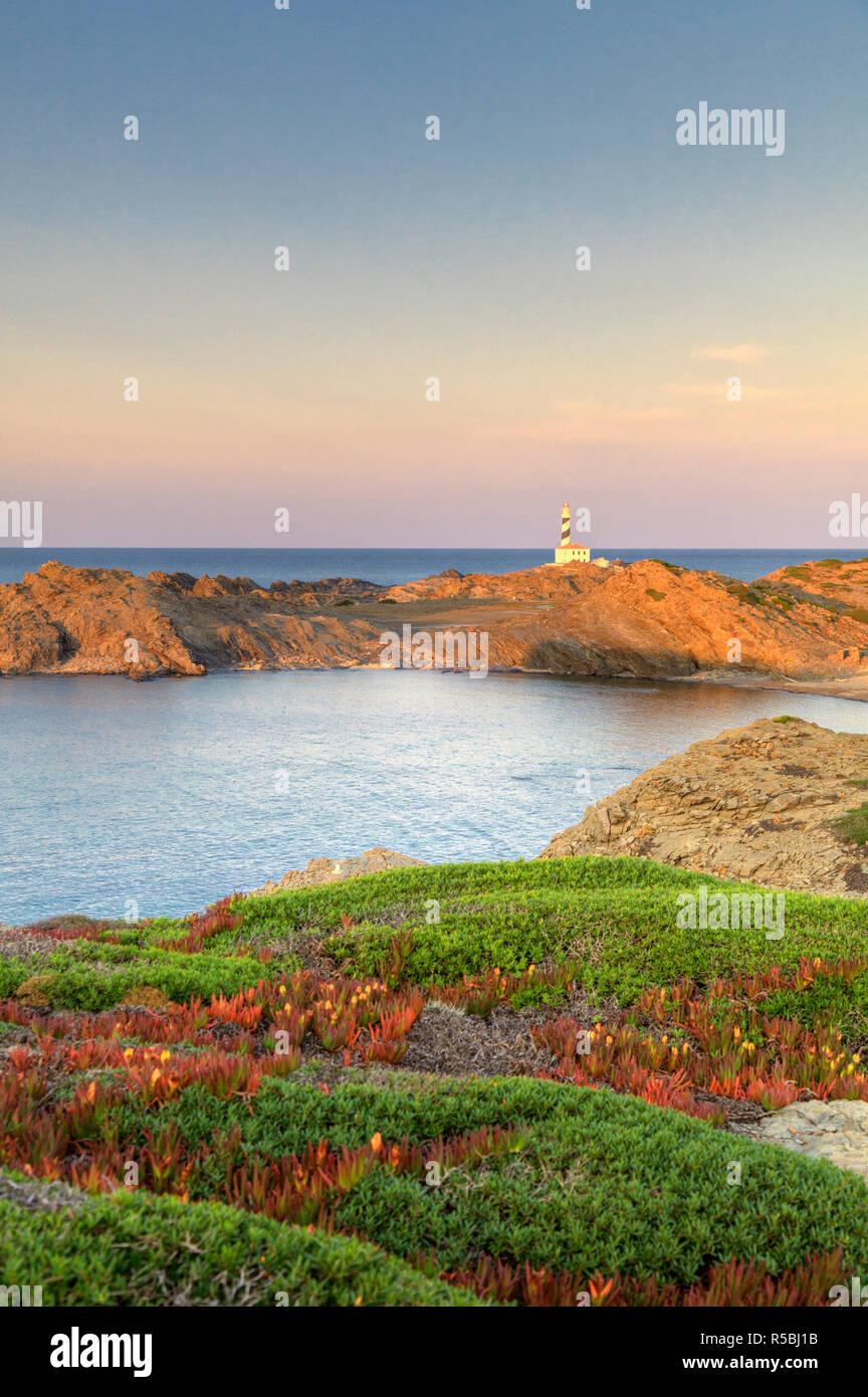 Isole Baleari Spagna, Menorca, Cap de Favaritx Lighthouse Foto Stock