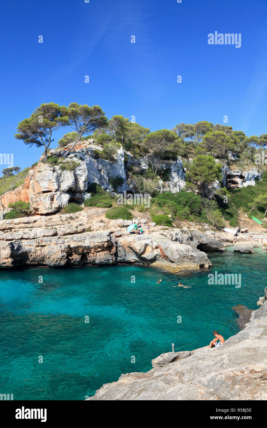 Isole Baleari Spagna Maiorca Cala S'Almonia Beach Foto Stock