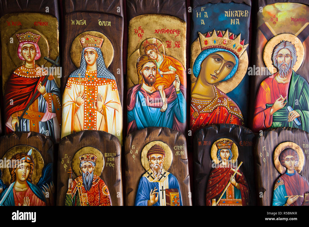 Israele, la Galilea, Kafr-Kana, sito di Gesù Cristo girando l acqua in vino ad un matrimonio secondo la Bibbia, quadri religiosi, icone Foto Stock