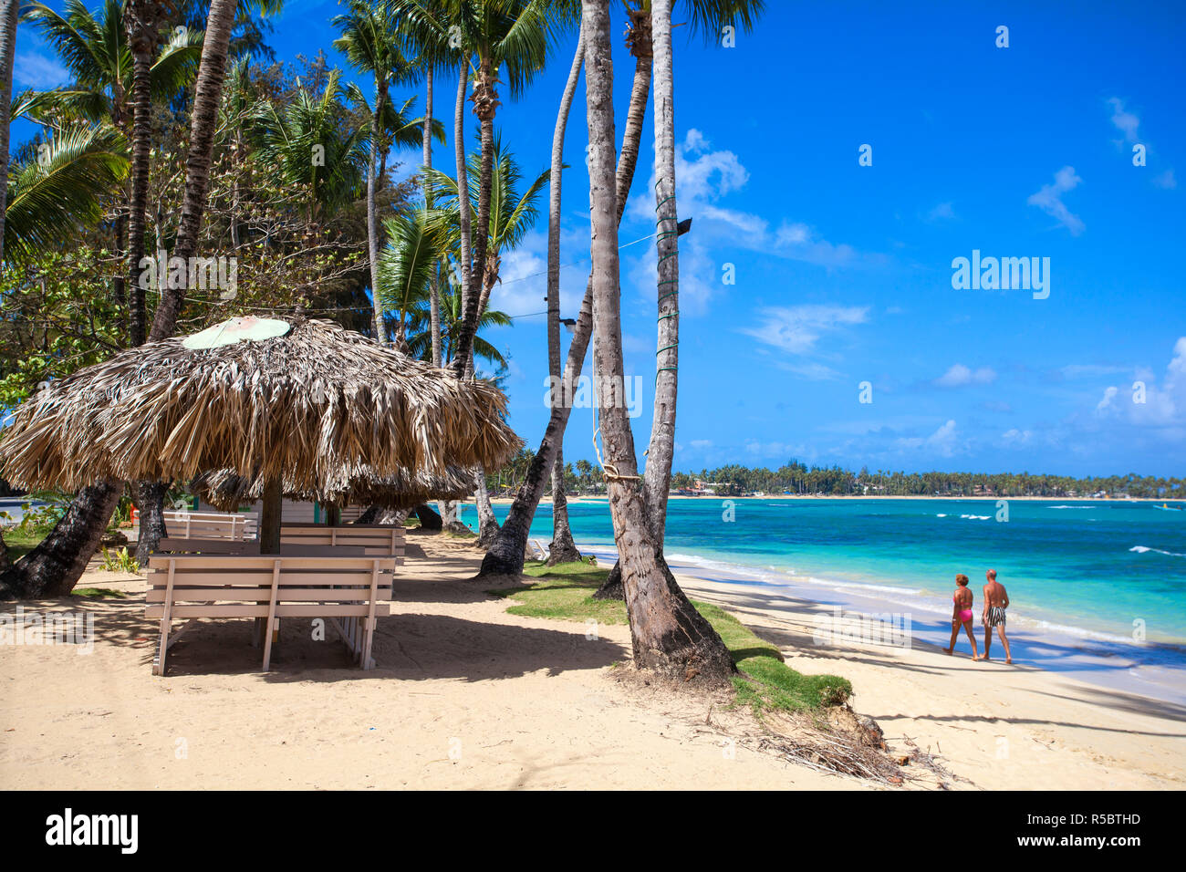 Repubblica Dominicana, penisola di Samana, spiaggia di Las Terrenas Foto Stock