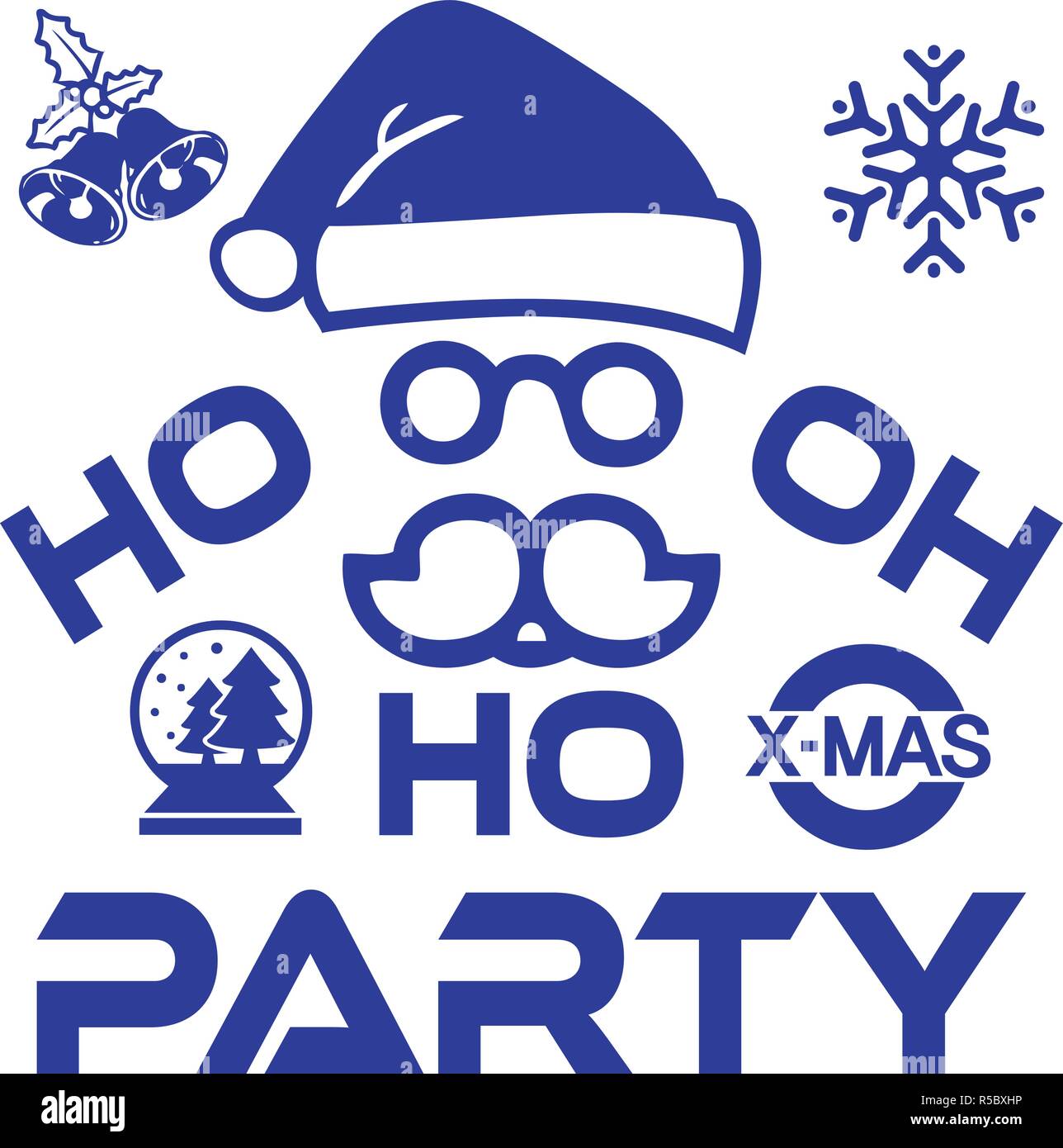 Secret santa opuscolo o poster idee concetto illustrazione. Secret santa con occhiali da sole etichetta o un adesivo isolati su sfondo bianco Illustrazione Vettoriale