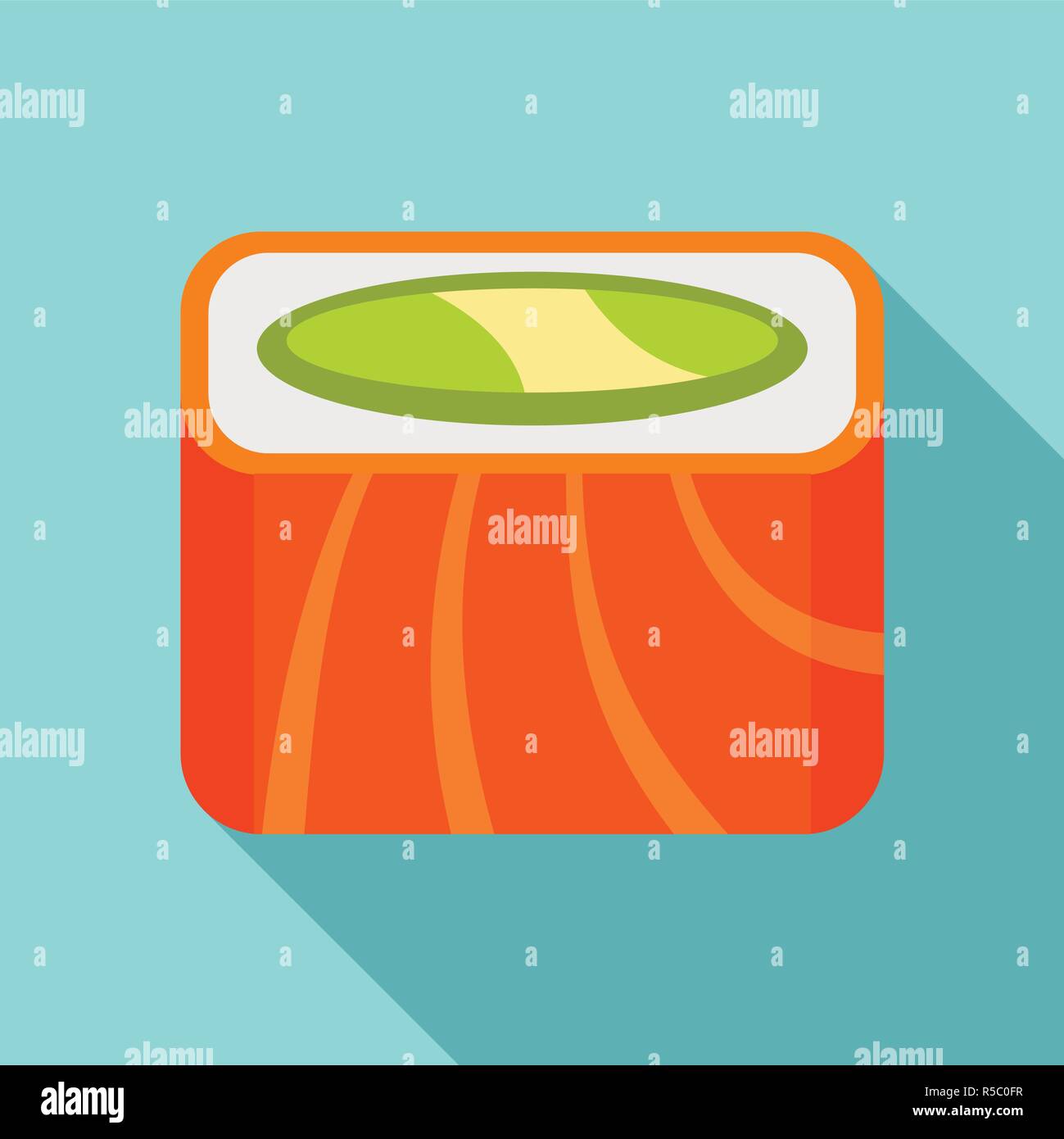 Salmone sushi arcobaleno icona rotolo. Illustrazione piatto di salmone rainbow Roll sushi icona vettoriali per il web design Illustrazione Vettoriale