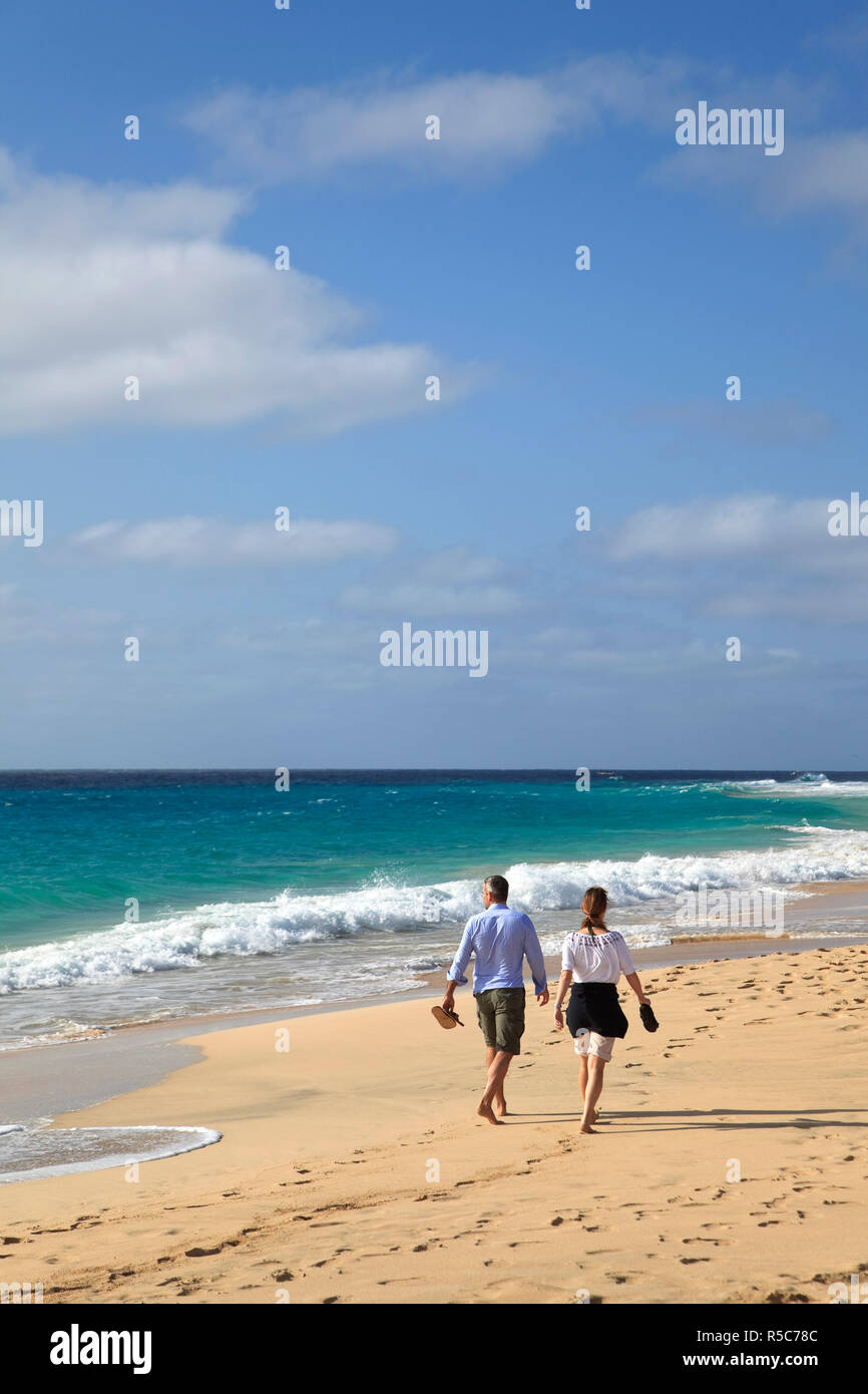 Capo Verde, Sal, Spiaggia di Santa Maria Foto Stock