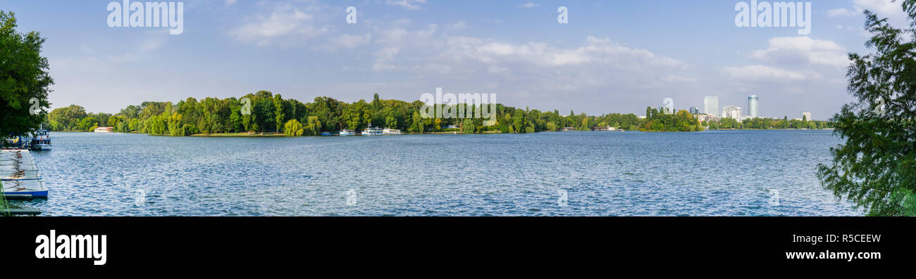 Paesaggio in Herastrau park nella parte nord della città, Bucarest, Romania Foto Stock