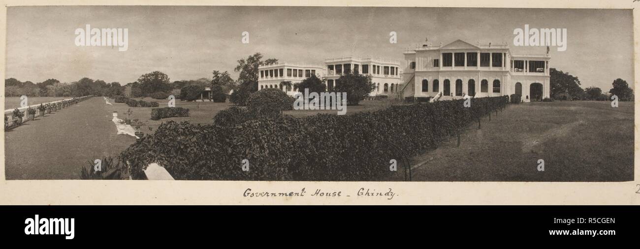 [Vista Panoramica di] Governo House, Ghindy [sic]. 1900s. Fotografia. Fonte: Photo 17/4(22). Autore: Sconosciuto. Foto Stock
