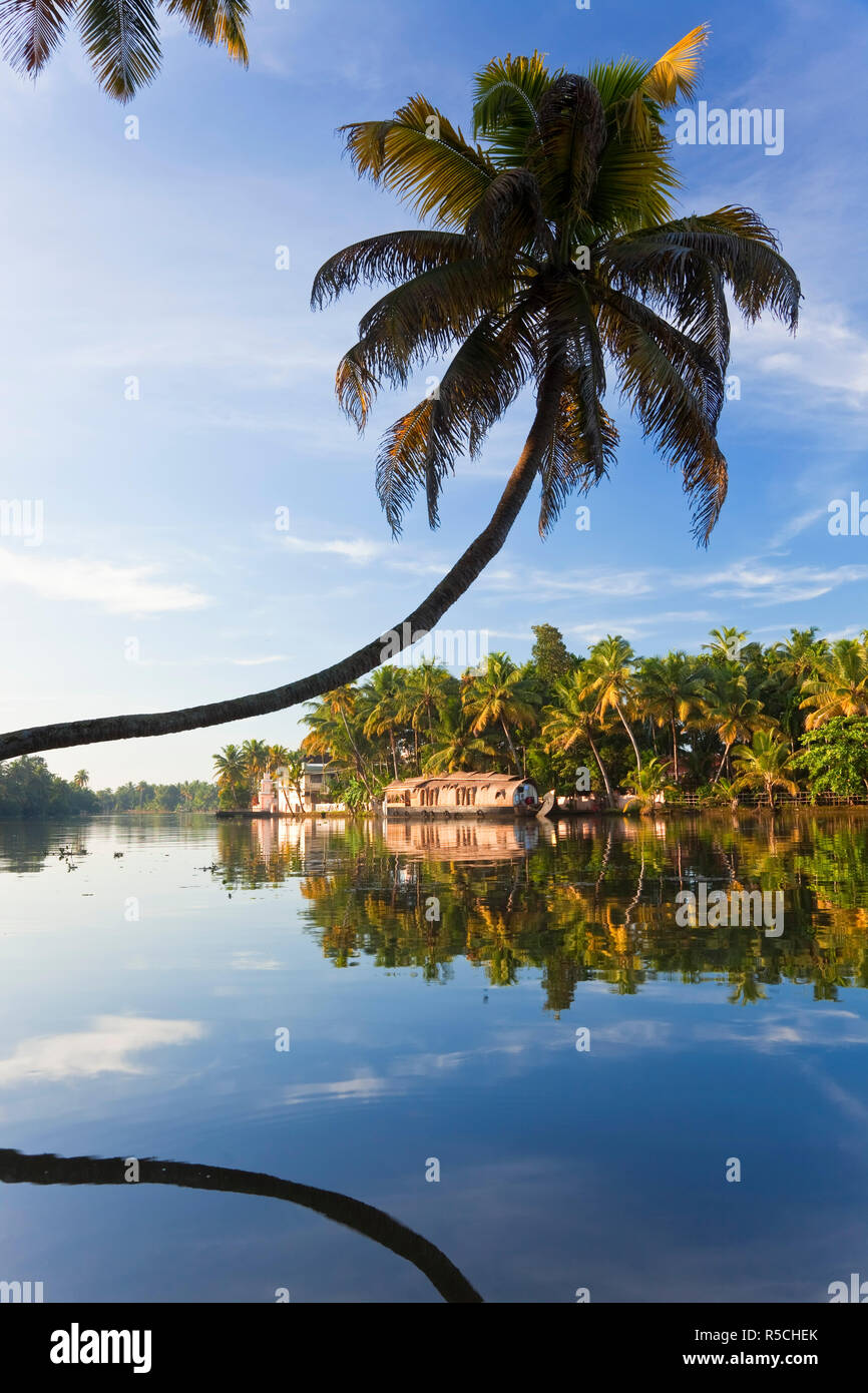 Houseboat, lagune, Alappuzha o Alleppey, Kerala, India Foto Stock