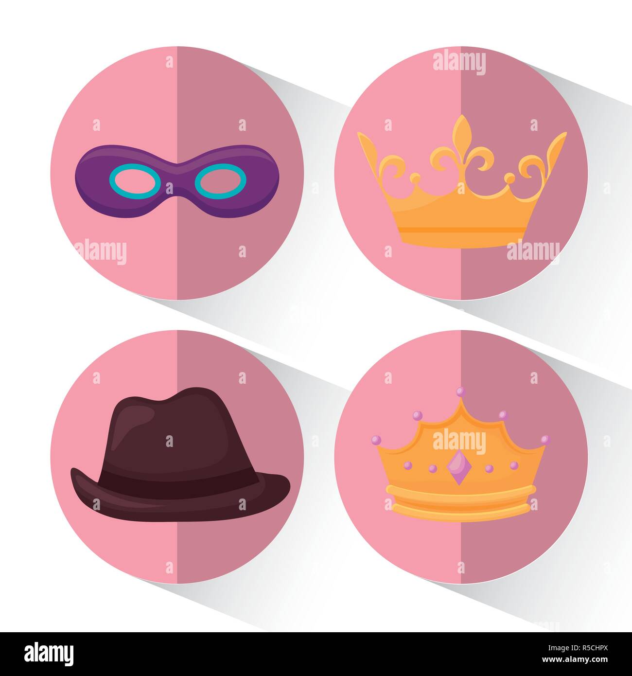 Set di accessori decorativi di partito illustrazione vettoriale design Illustrazione Vettoriale