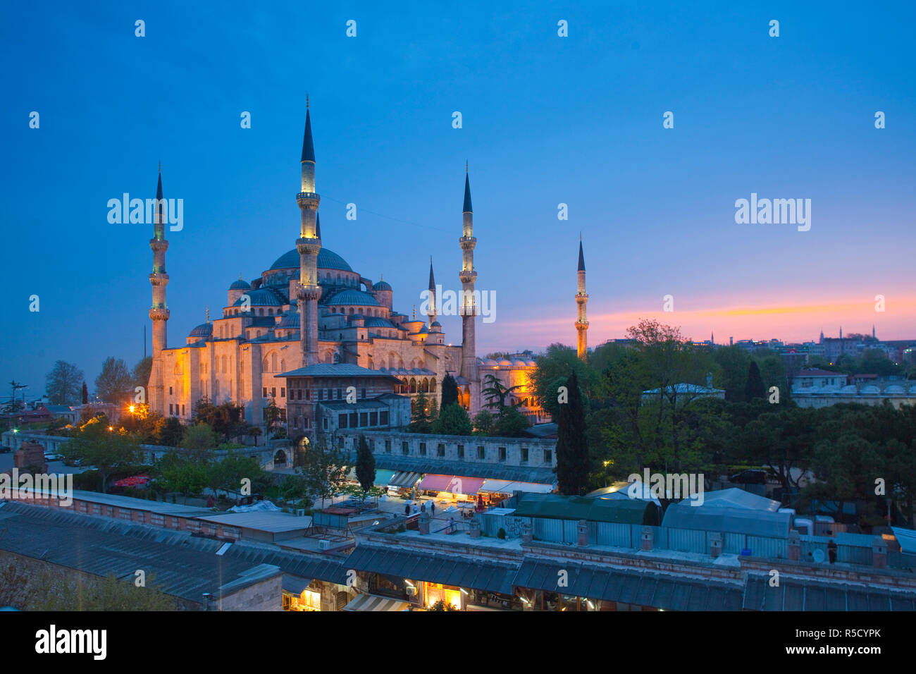 La Moschea Blu (Sultan Ahmet Camii), Sultanahmet, Istanbul, Turchia Foto Stock