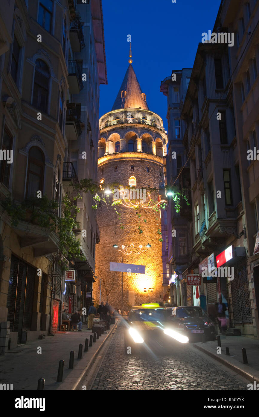 Torre di Galata, area di Beyoglu, Istanbul, Turchia Foto Stock