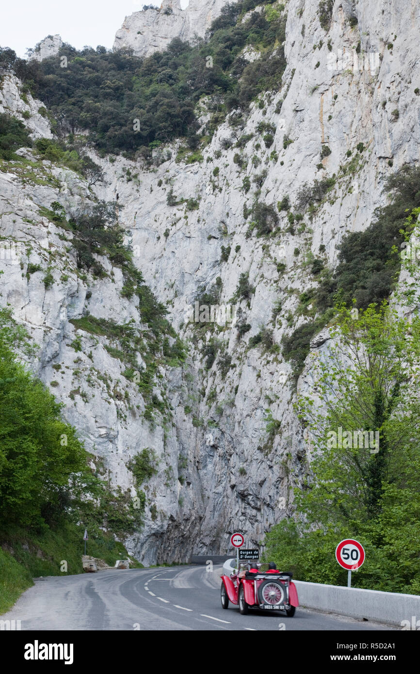 France, Languedoc-Roussillon, Aude, Pirenei, Quillan, Gorges de St Georges Foto Stock