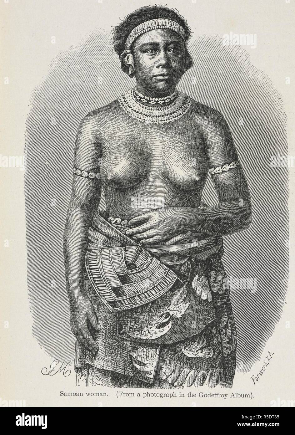 Una donna di Samoa. La storia dell'umanità / Trans dalla seconda tedesco a cura di A. J. Butler. v. 3, 1898. [S.l.] : Macmillan, 1896-1898. Fonte: 572*3343* vol I, pagina 186 dettaglio. Lingua: Inglese. Autore: Ratzell, Friedrich. Foto Stock