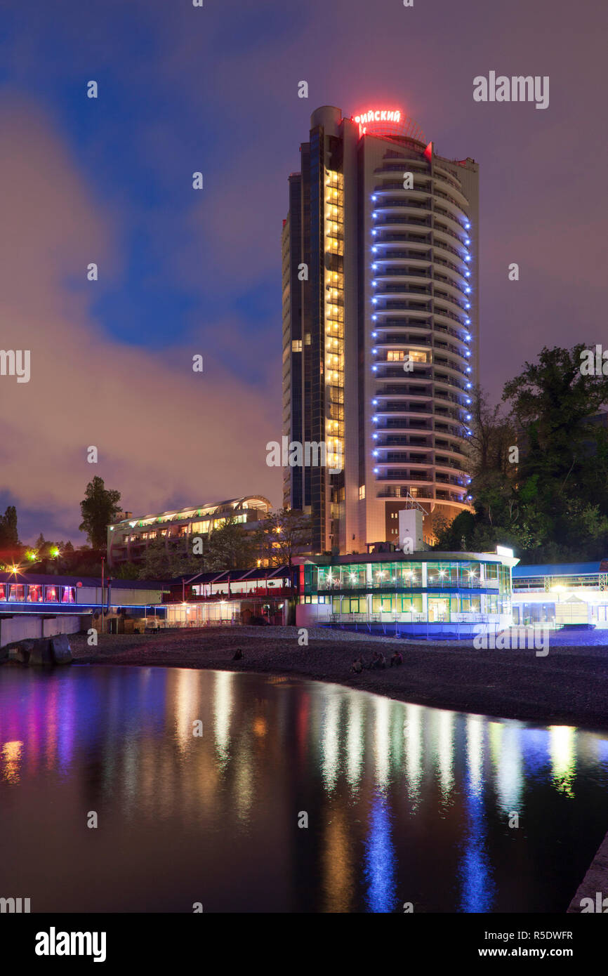 Russia, il litorale del Mar Nero, Sochi, Lighthouse Beach, Alessandria torre faro Foto Stock