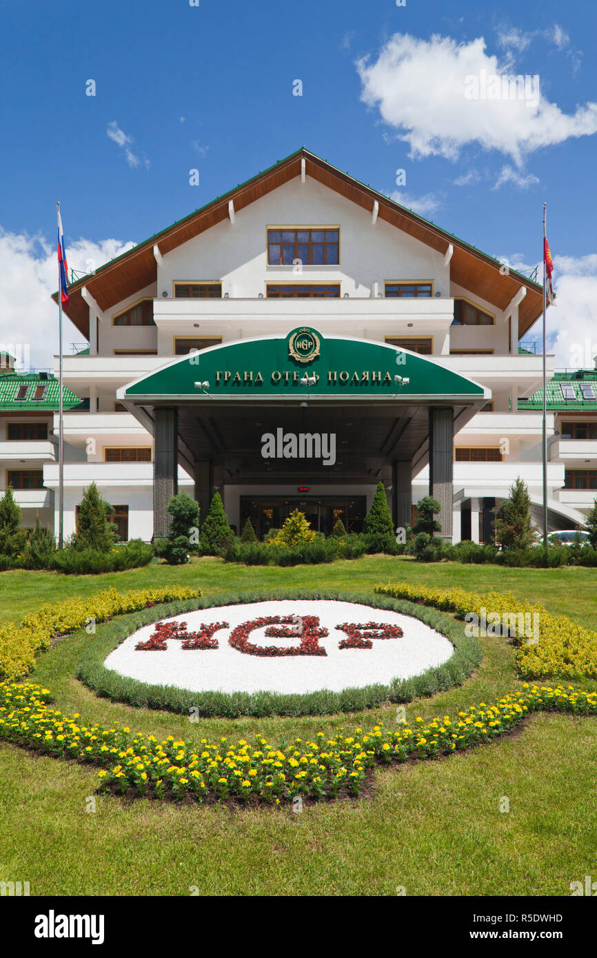 Russia, montagne del Caucaso, Area Sochi, Krasnaya Polyana, Gazprom Ski Resort, Grand Hotel Polyana Foto Stock