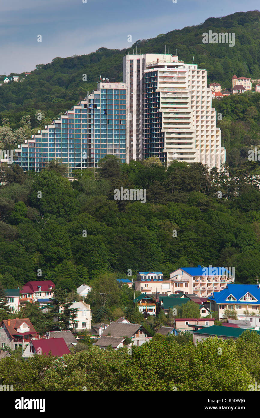 Russia, il litorale del Mar Nero, Sochi-zona, Dagomys, costruzione di hillside resort hotel Foto Stock